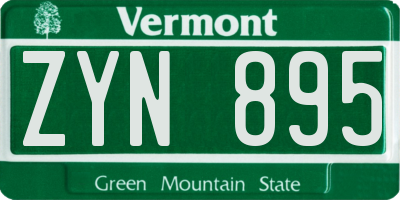 VT license plate ZYN895