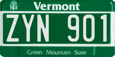 VT license plate ZYN901
