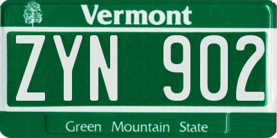 VT license plate ZYN902