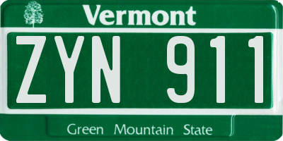 VT license plate ZYN911