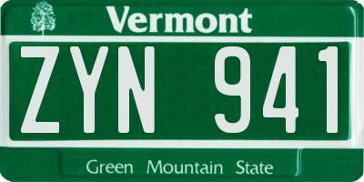 VT license plate ZYN941