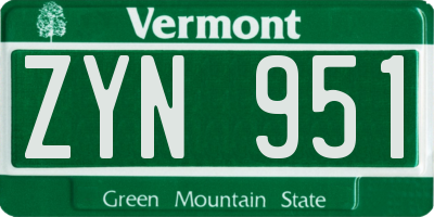 VT license plate ZYN951