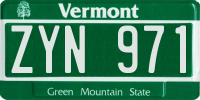 VT license plate ZYN971