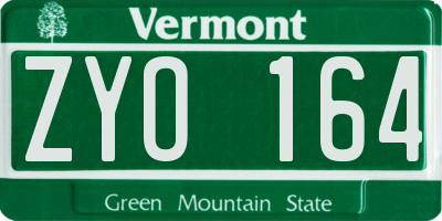 VT license plate ZYO164