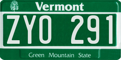 VT license plate ZYO291