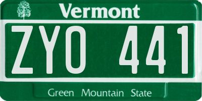 VT license plate ZYO441