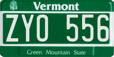 VT license plate ZYO556