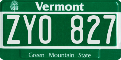 VT license plate ZYO827