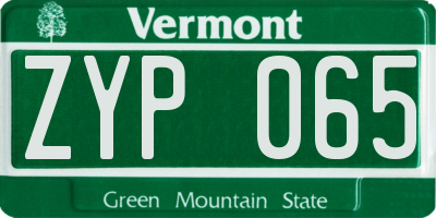 VT license plate ZYP065