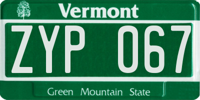VT license plate ZYP067