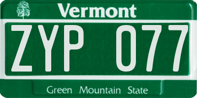 VT license plate ZYP077