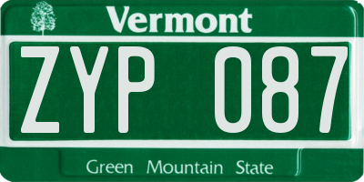 VT license plate ZYP087