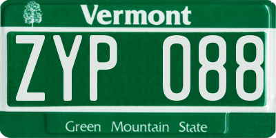 VT license plate ZYP088