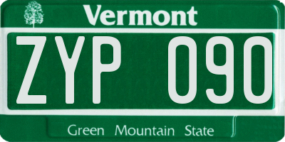 VT license plate ZYP090