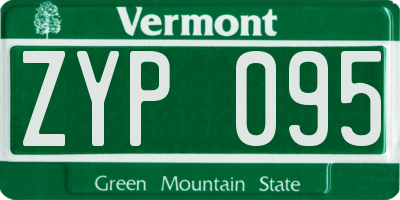 VT license plate ZYP095