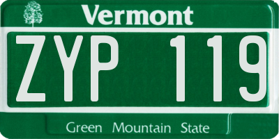 VT license plate ZYP119