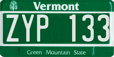 VT license plate ZYP133