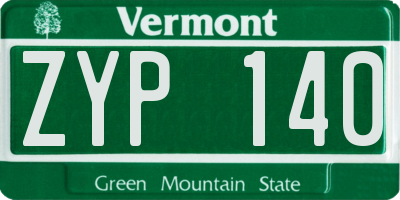 VT license plate ZYP140