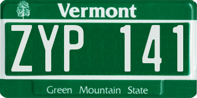 VT license plate ZYP141