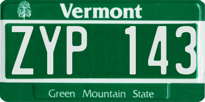 VT license plate ZYP143