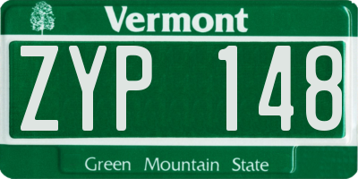 VT license plate ZYP148