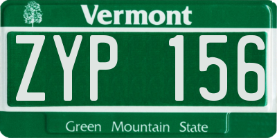 VT license plate ZYP156