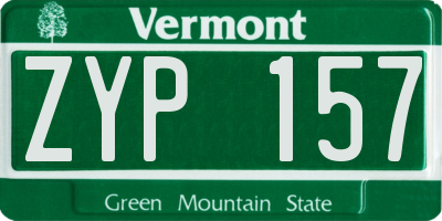 VT license plate ZYP157