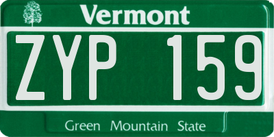 VT license plate ZYP159
