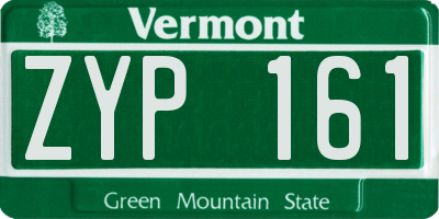 VT license plate ZYP161