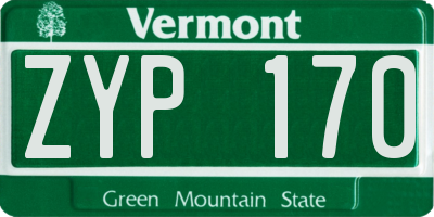 VT license plate ZYP170