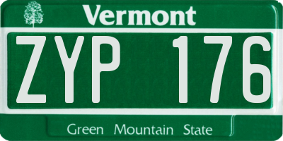 VT license plate ZYP176