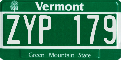 VT license plate ZYP179
