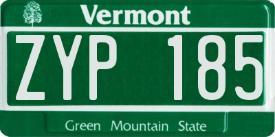 VT license plate ZYP185