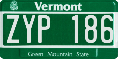 VT license plate ZYP186