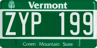 VT license plate ZYP199