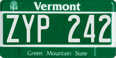 VT license plate ZYP242