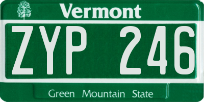 VT license plate ZYP246