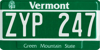 VT license plate ZYP247
