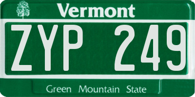 VT license plate ZYP249