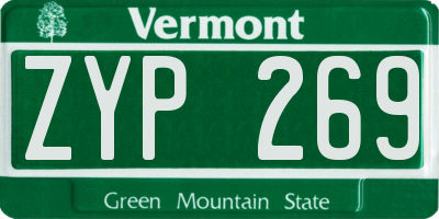 VT license plate ZYP269