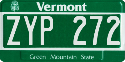 VT license plate ZYP272