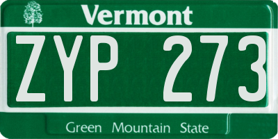 VT license plate ZYP273