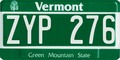 VT license plate ZYP276
