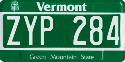 VT license plate ZYP284