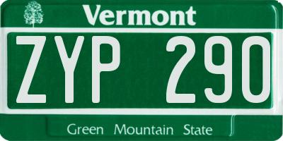 VT license plate ZYP290