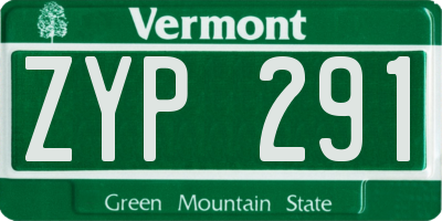 VT license plate ZYP291