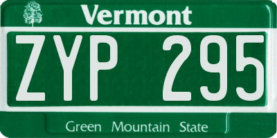 VT license plate ZYP295