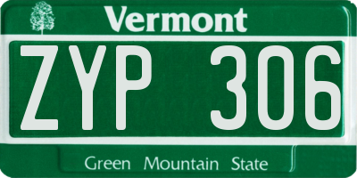 VT license plate ZYP306
