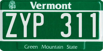 VT license plate ZYP311