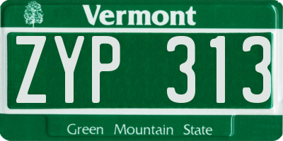 VT license plate ZYP313